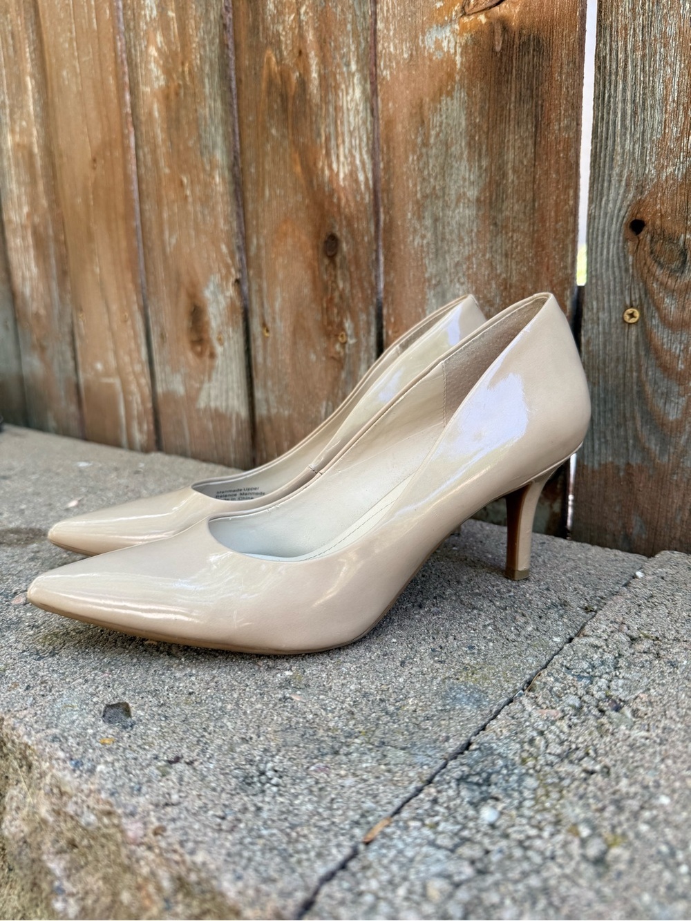 ALFANI Women’s Beige Nude Pointed Toe Mid Heel Pumps Step Flex Size 8